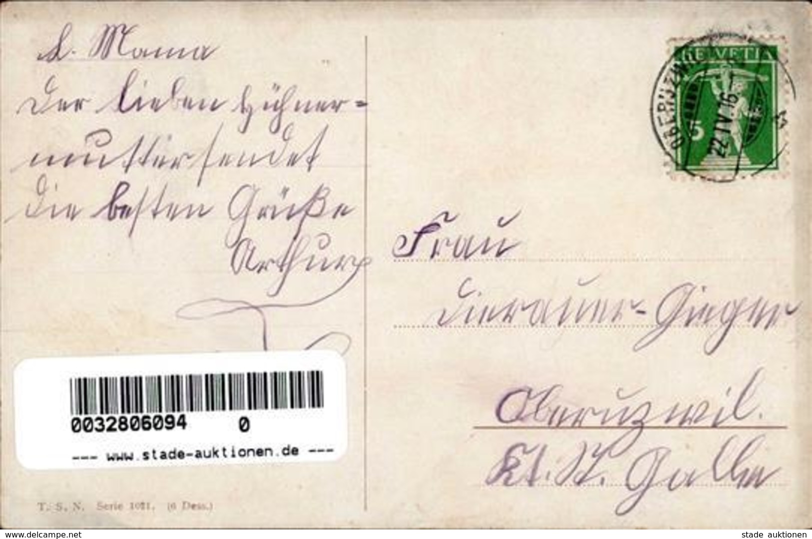 Thiele, Arthur Hasen Hühner Personifiziert Künstlerkarte 1916 I-II - Thiele, Arthur