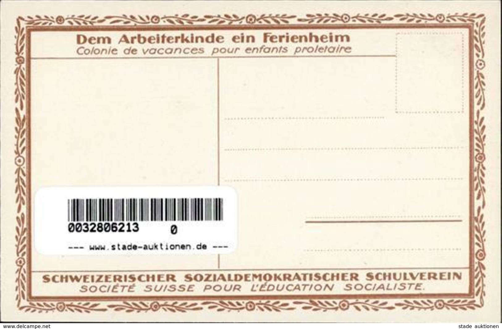 Schulverein Schweiz Arbeiter Kinderwoche Künstlerkarte I-II - Unclassified