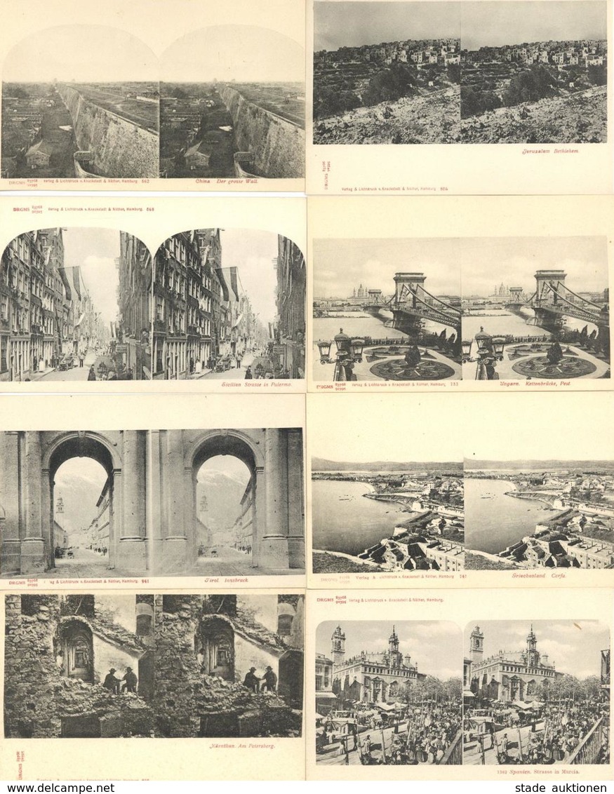 Verlag Knackstedt & Näther Hamburg Mappe Mit 20 Stereoskop Karten Aus Aller Welt I-II - Non Classés