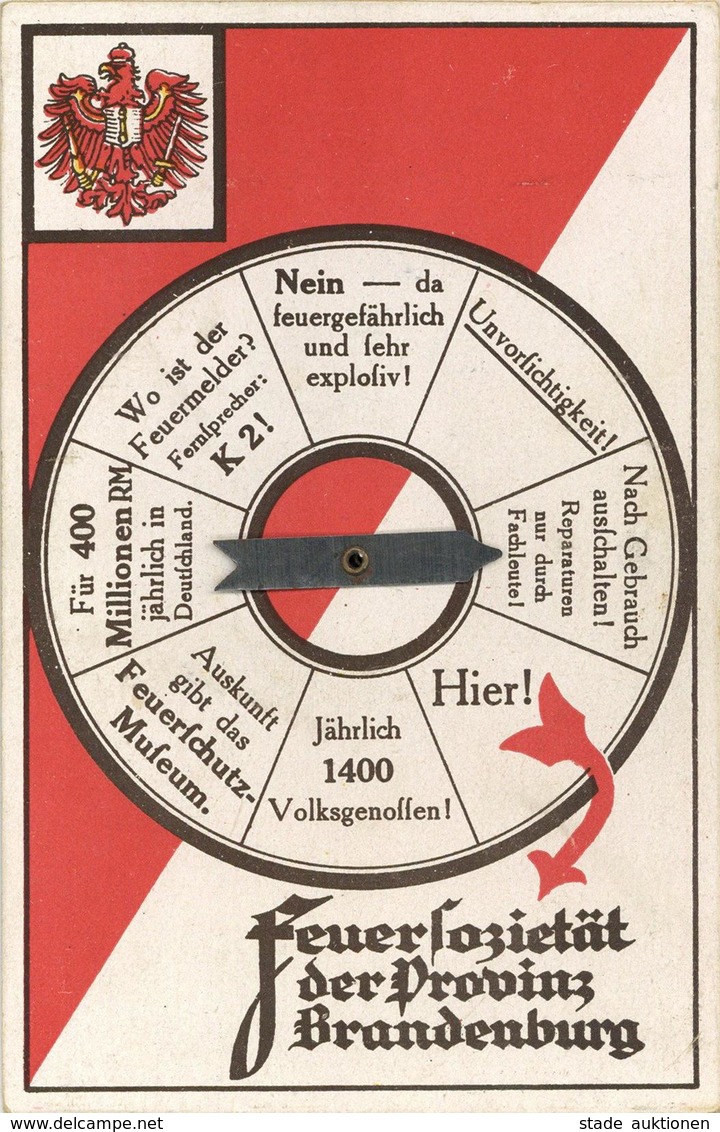 Mechanik-Karte Feuerwehr Dreh-Klapp-Karte 1906 II (Falz Repariert) Pompiers - Unclassified