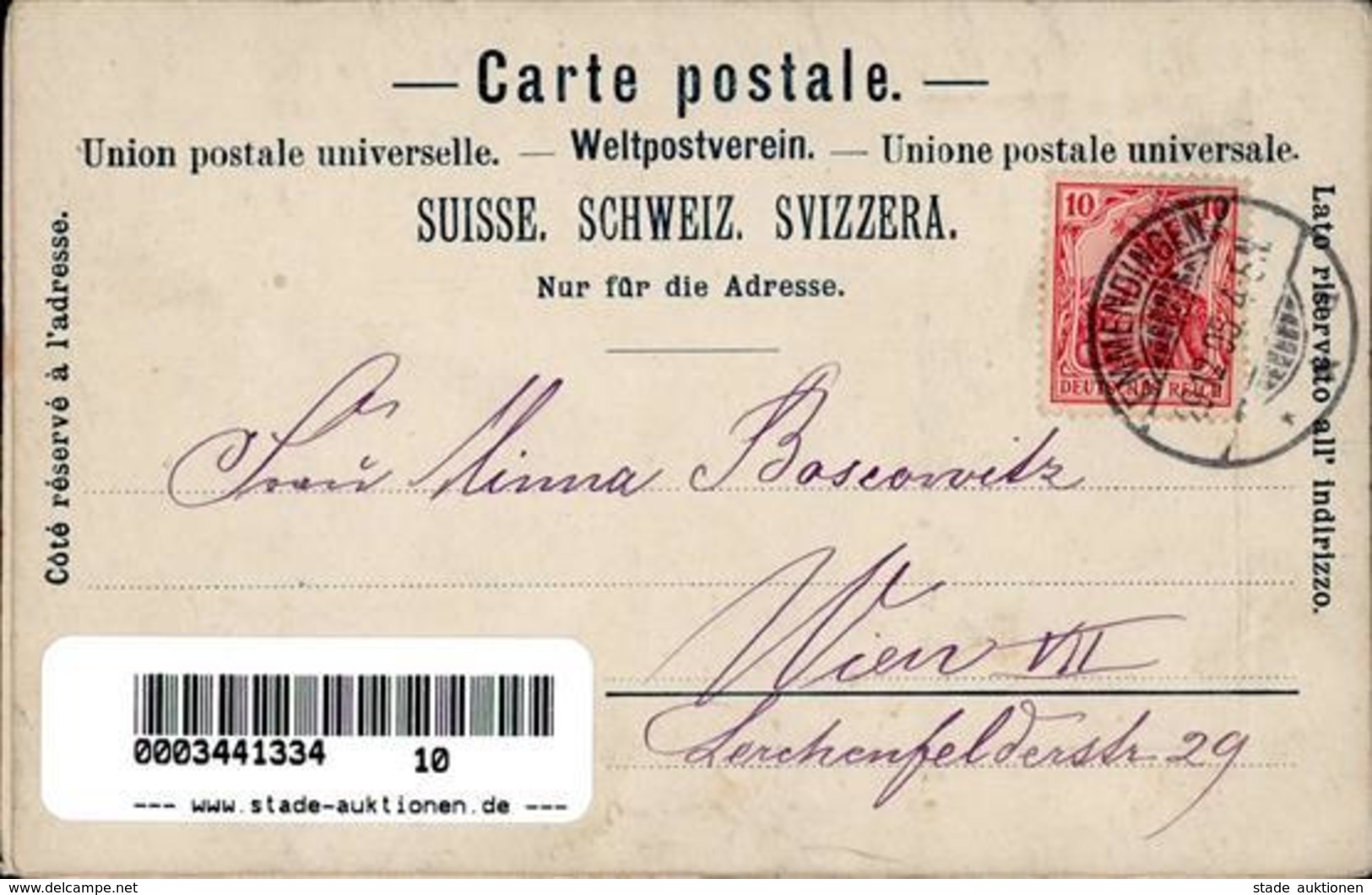 Seide Basel (4000) Schweiz Gewebt Spalentor 1905 I-II (fleckig) Soie - Unclassified