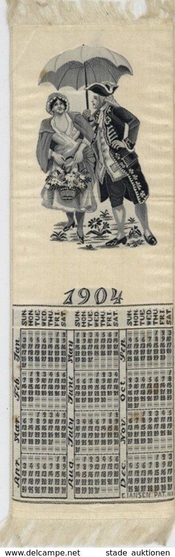 Seide Gewebt Kalender Von 1904 I-II (fleckig) Soie - Non Classés