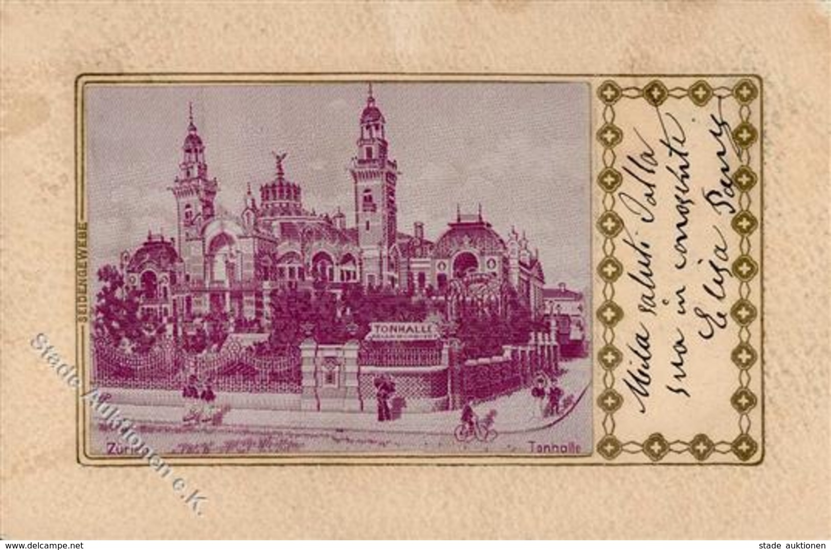 Seide Zürich (8000) Schweiz Gewebt Tonhalle 1901 I-II Soie - Unclassified