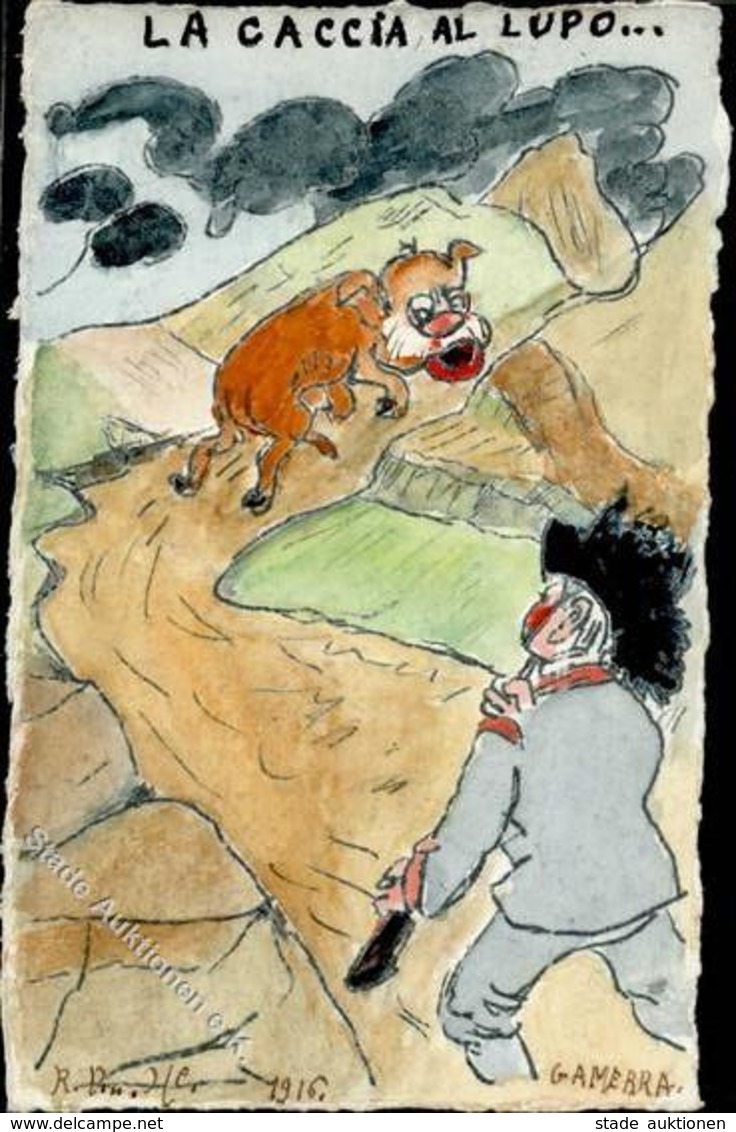 Handgemalt Jagd Künstlerkarte 1916 I-II Peint à La Main Chasse - Non Classés