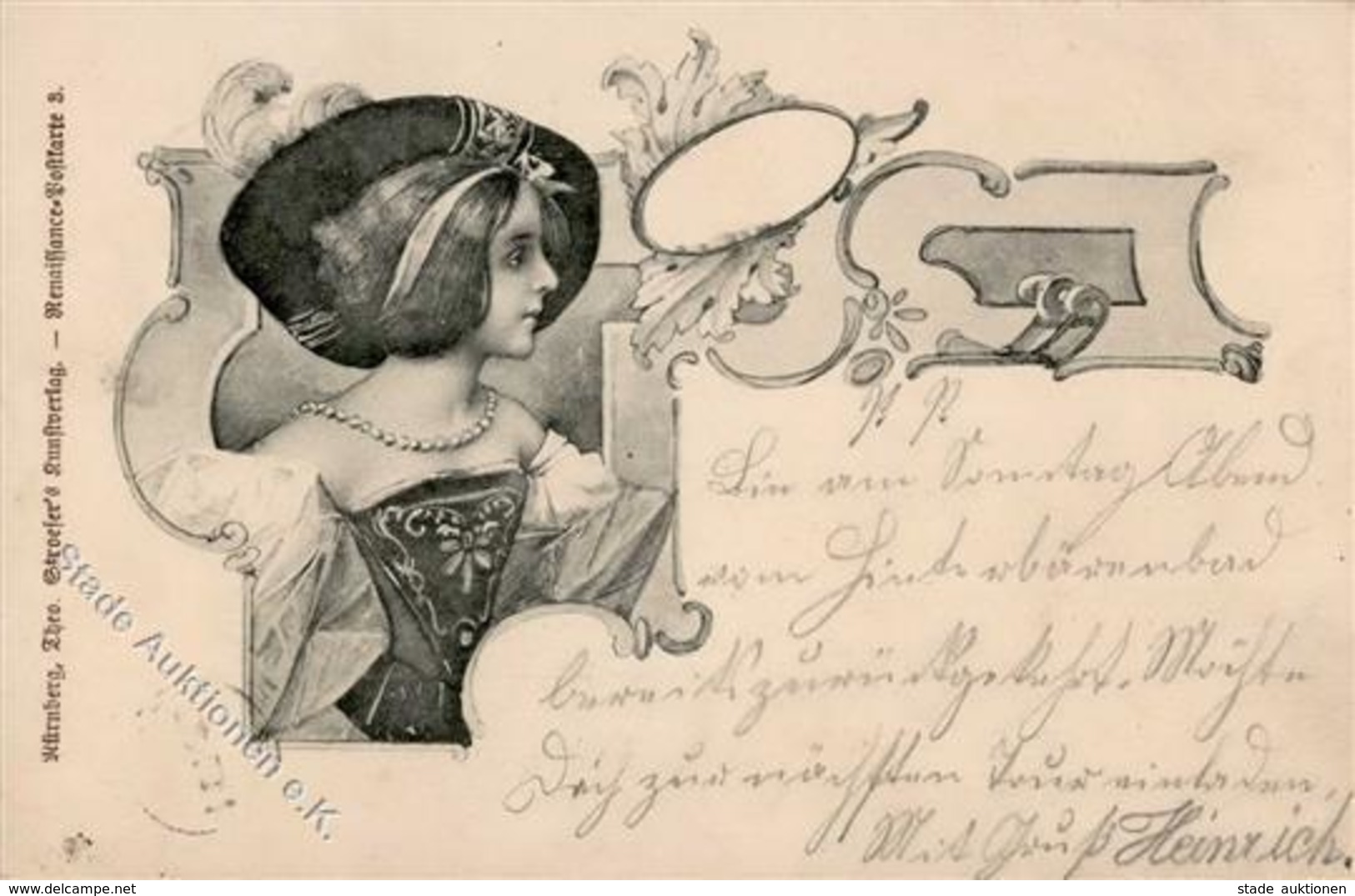 Frau TSN Renaissance 3 Künstlerkarte 1899 I-II - Non Classés