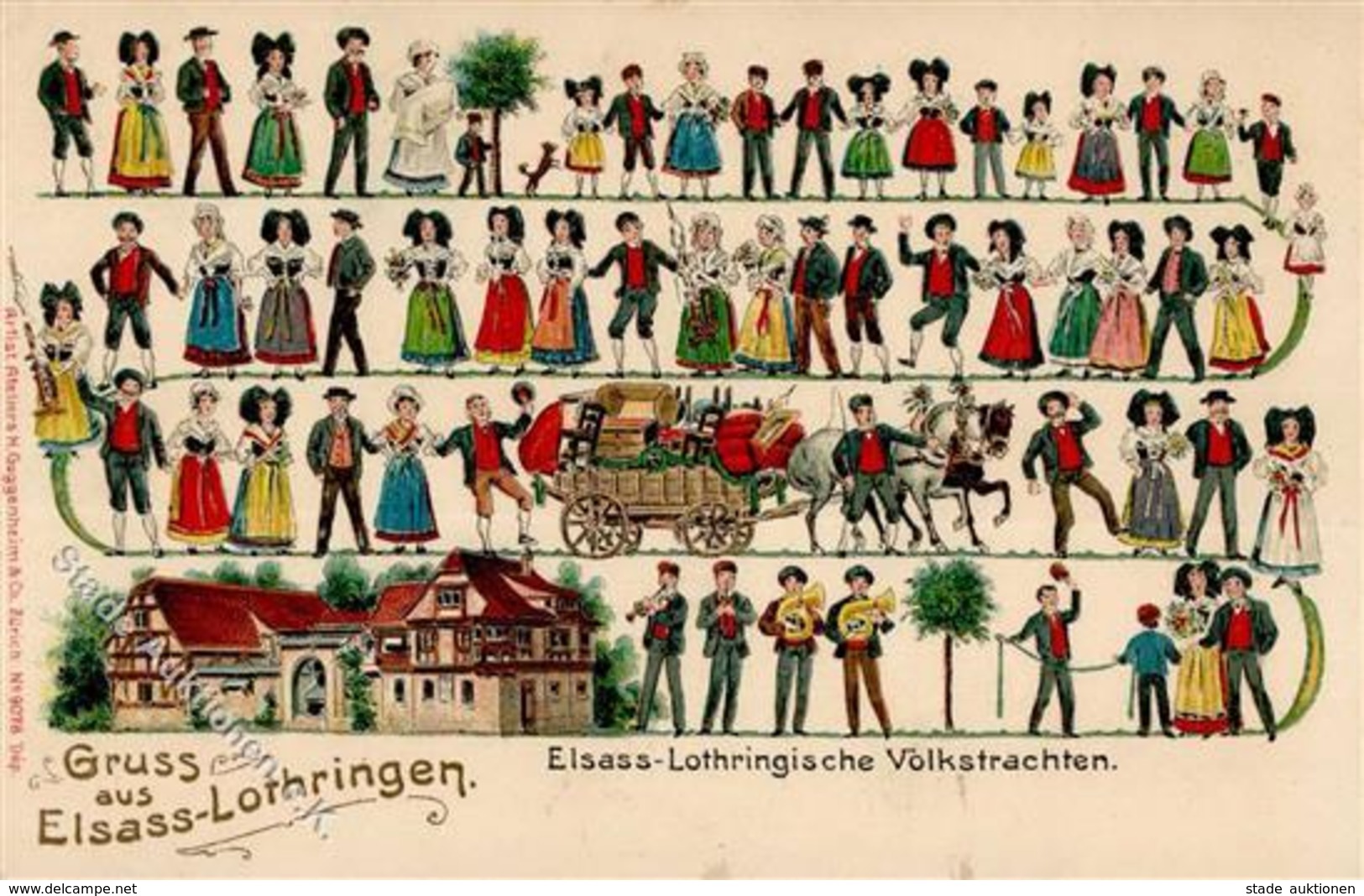 POLONAISE - Präge-Litho -ELSASS-LOTHRINGSCHE VOLKSTRACGHTEN I - Non Classés