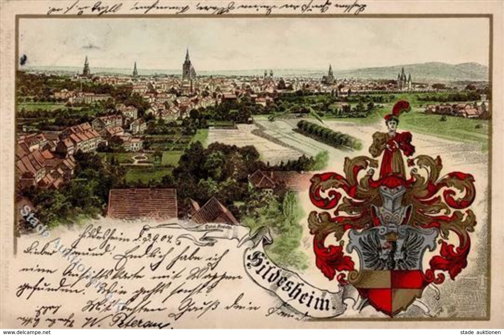Wappen Hildesheim (3200) Lithographie 1904 I-II - Unclassified