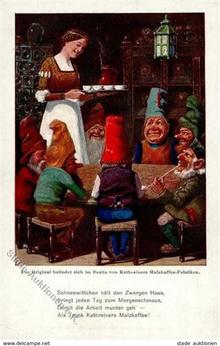 Schneewittchen Werbung Kathreiners Malzkaffee Künstlerkarte I-II Publicite - Bücher & Kataloge