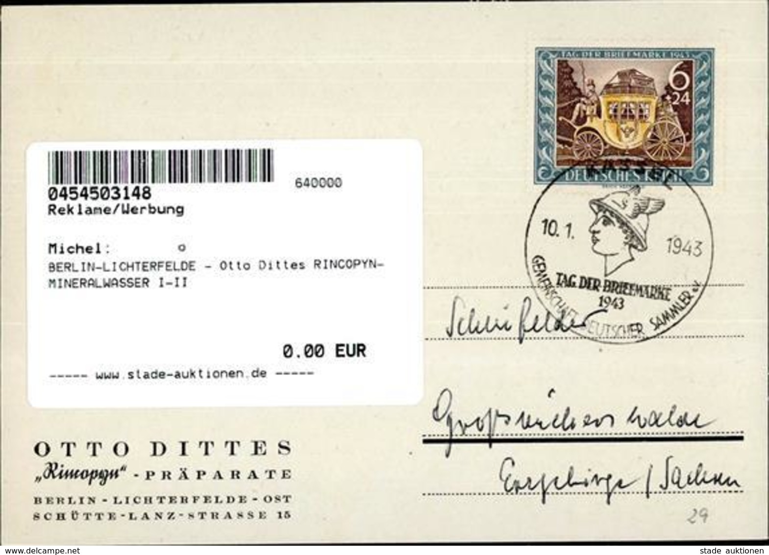 BERLIN-LICHTERFELDE - Otto Dittes RINCOPYN-MINERALWASSER I-II - Werbepostkarten