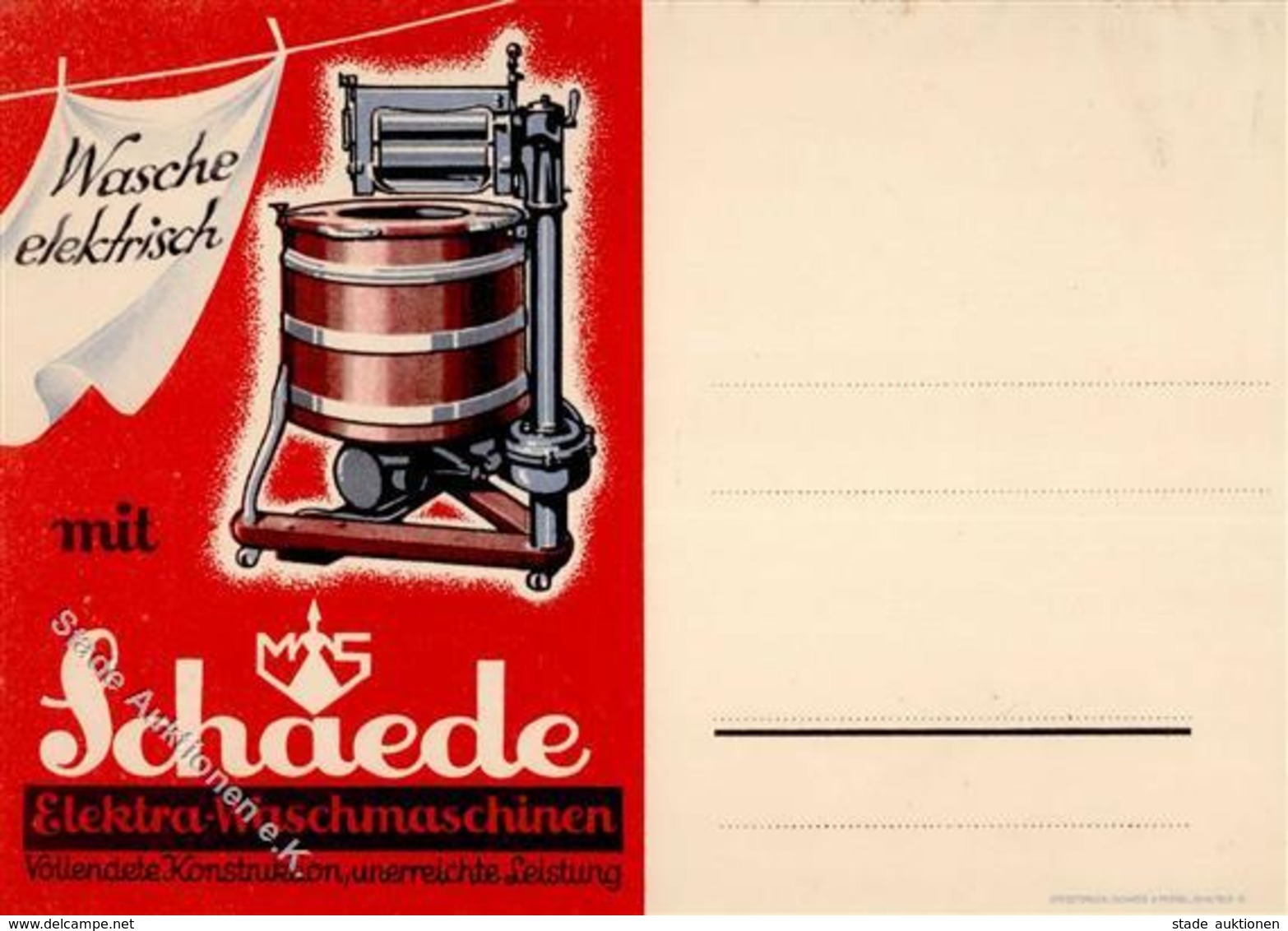 JUNKERASAALFELD,Saale - SCHAEDE Elektra-Waschmaschinen I - Advertising