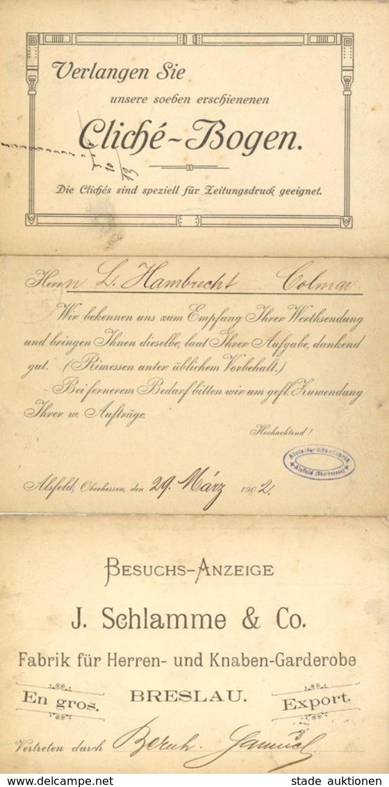 Werbung Besuchsanzeigen Partie Mit Circa 120 Karten An Eine Korrespondenz In Colmar Zwischen 1905 U.1910 II Publicite - Publicité