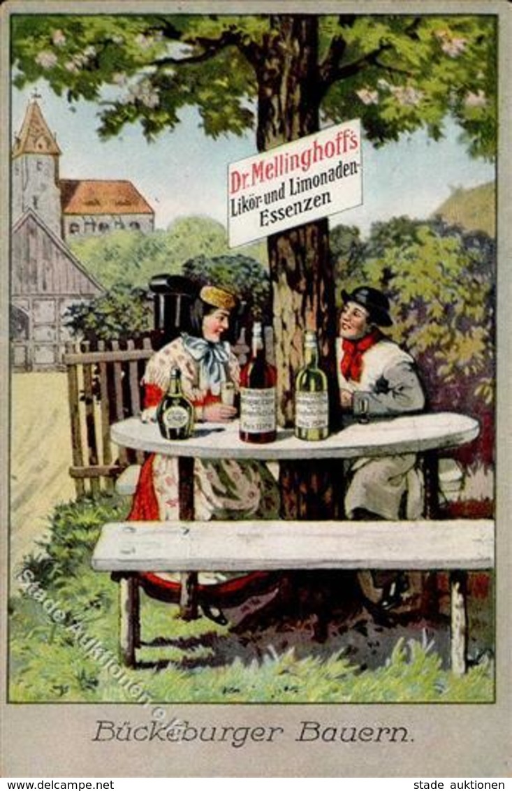 Werbung Dr. Mellinghoff's Likör U. Limonaden Essenzen Bückeburger Bauern Künstlerkarte I-II Publicite - Advertising