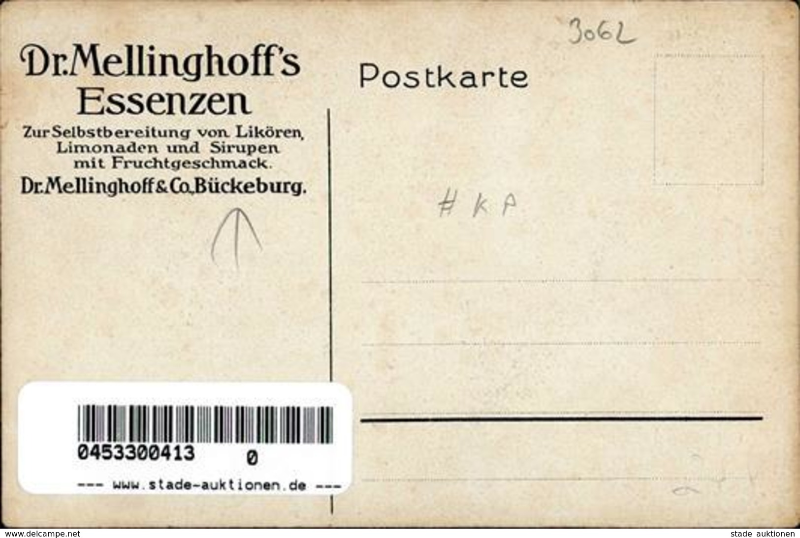 Werbung Dr. Mellinghoff's Likör U. Limonaden Essenzen Bückeburger Bauern Künstlerkarte I-II Publicite - Advertising