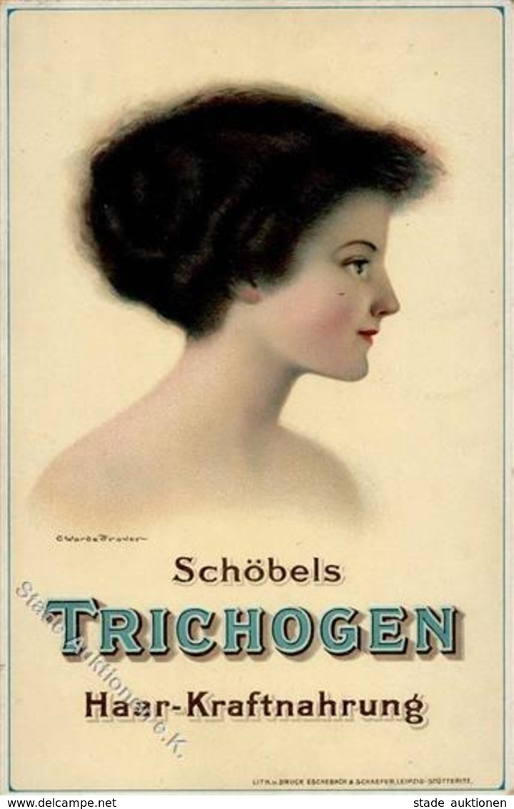 Werbung Schöbels Trichogen Haar Kraftnahrung Künstlerkarte I-II Publicite - Publicité