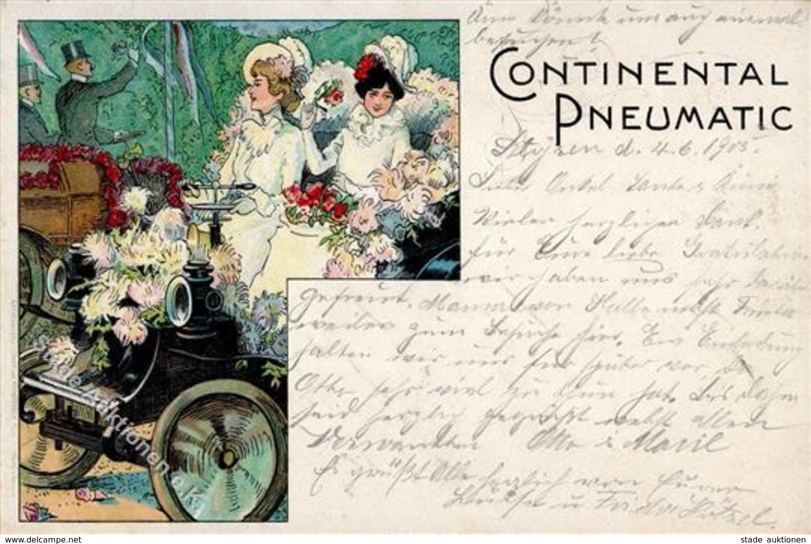 Continental Auto Frauen Werbe AK 1905 I-II Femmes - Advertising