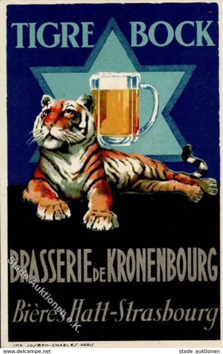 Bier Strasbourg (67000) Frankreich Tigre Bock Werbe AK I-II Bière - Advertising