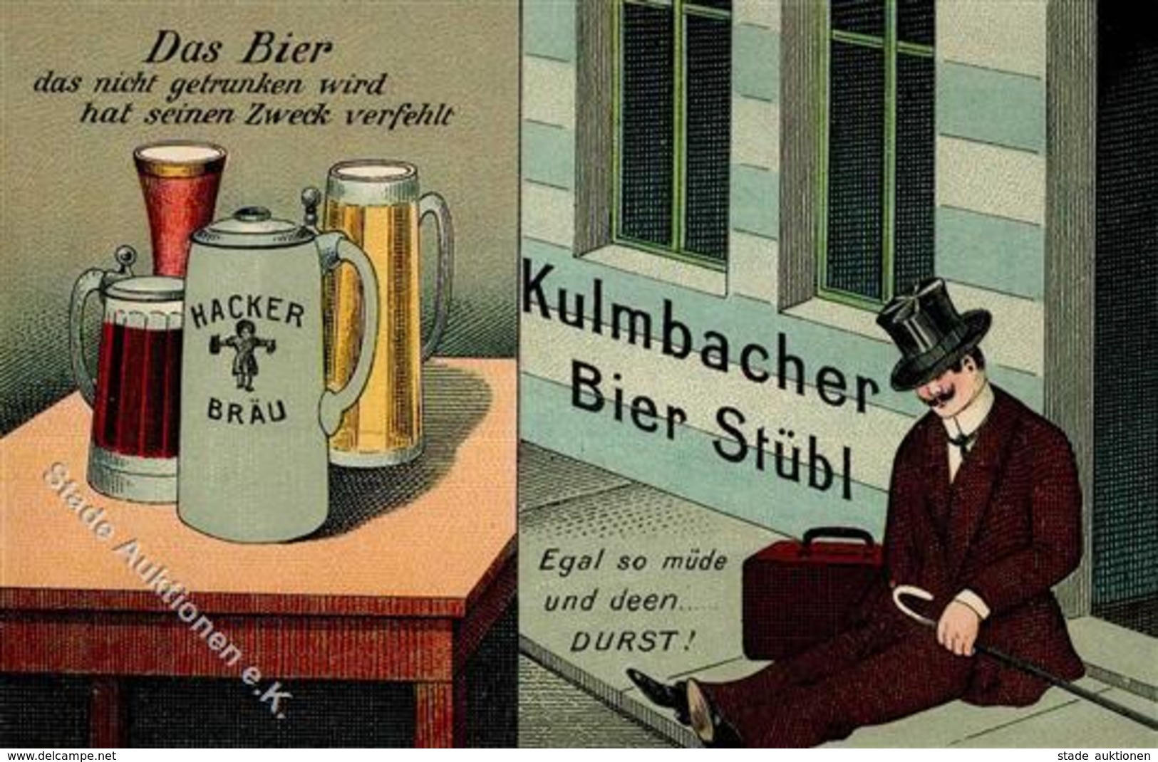 KULMBACH - Kulmbacher Bier Stübl - HACKERBRÄU I Bière - Werbepostkarten