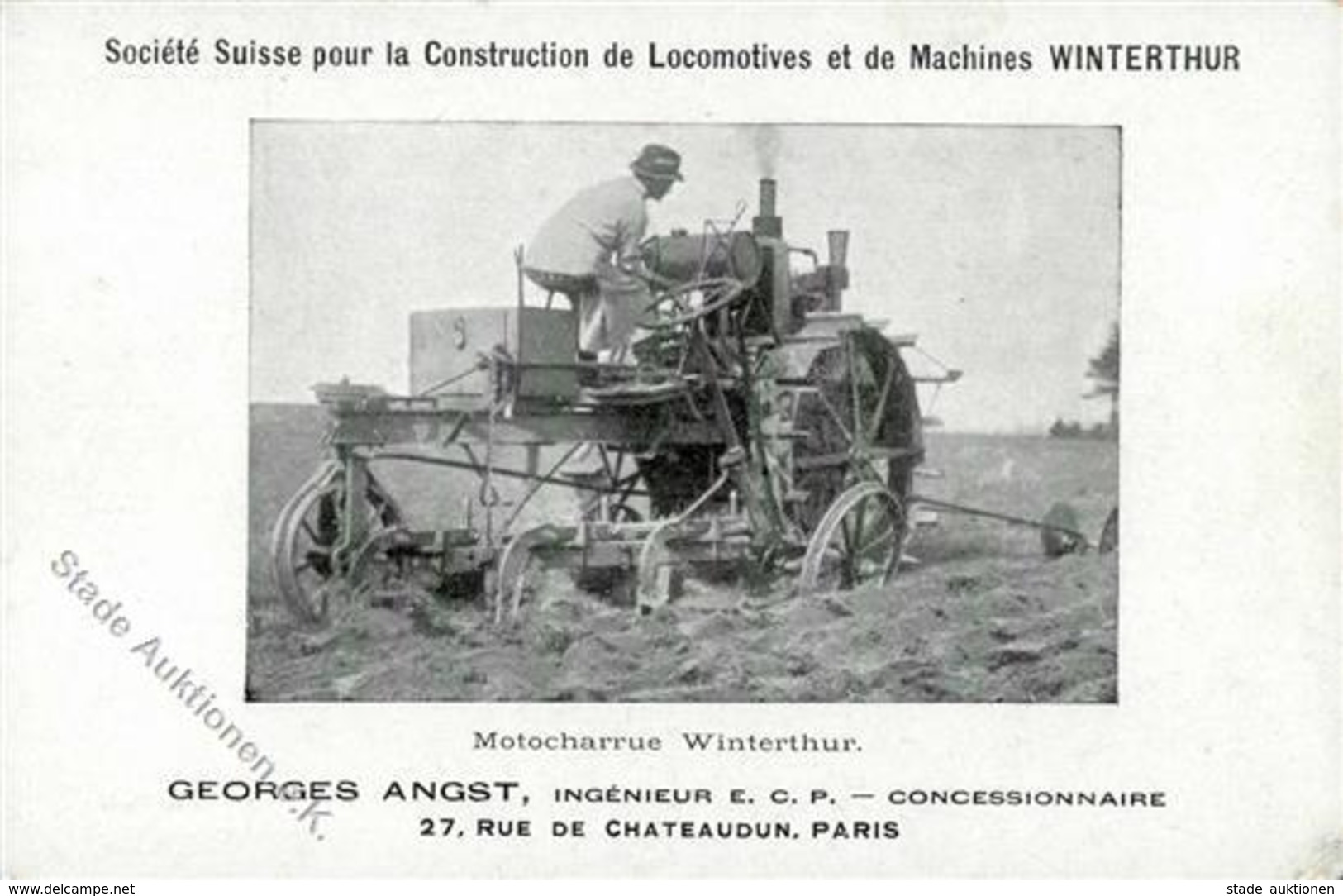 Landwirtschaft Maschine Winterthur (8400) Schweiz Motocharrue Georges Angst Werbe AK I-II Paysans - Ausstellungen