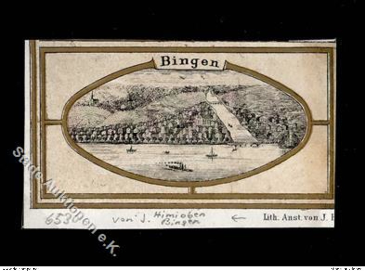 Wein Bingen (6530) Weinetikett Lith. Anst. J. Himioben I-II Vigne - Exhibitions