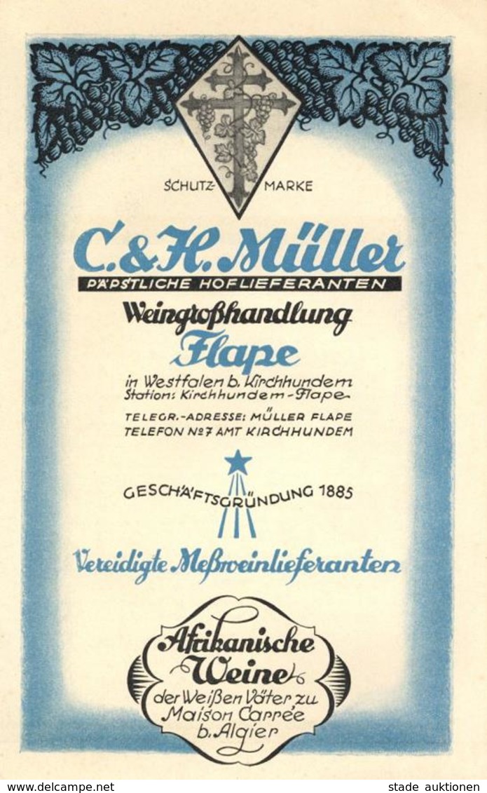Wein Flape (5942) Weingroßhandlung C. & H. Müller Vereidigte Meßweinlieferanten Preisliste I-II Vigne - Expositions