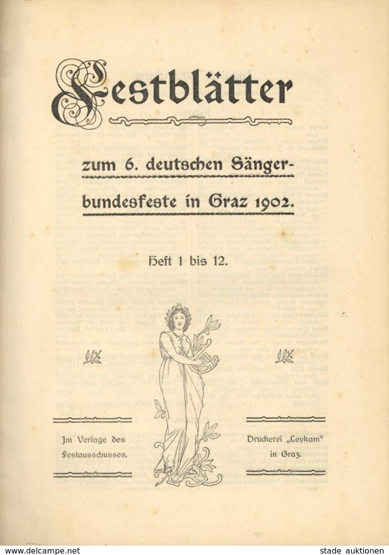 Sängerfest Buch Festblätter Zum 6. Deutschen Sängerbundesfest In Graz 1902 Heft 1 - 12 Gebunden Im Verlag Des Festaussch - Ohne Zuordnung