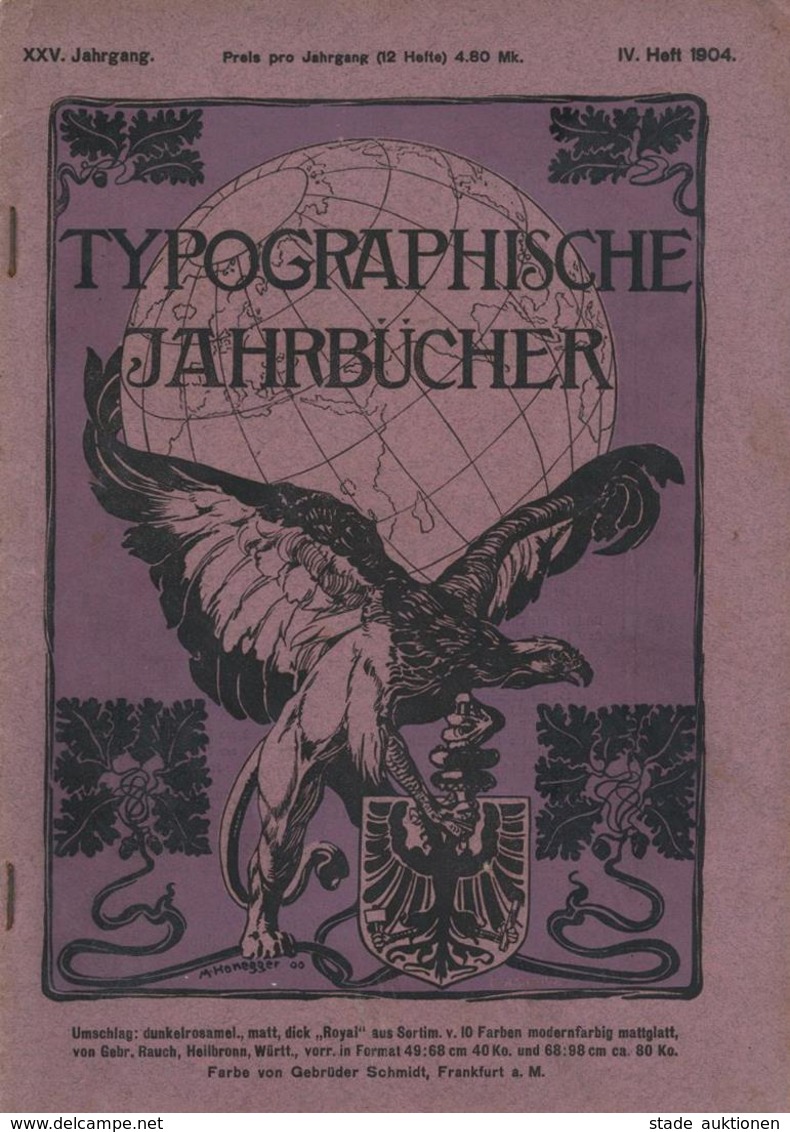 Buch Typographische Jahrbücher Hrsg. Technikum Für Buchdrucker In Leipzig XXV. Jahrgang  Heft IV 1904 Sehr Viele Abbildu - Other & Unclassified