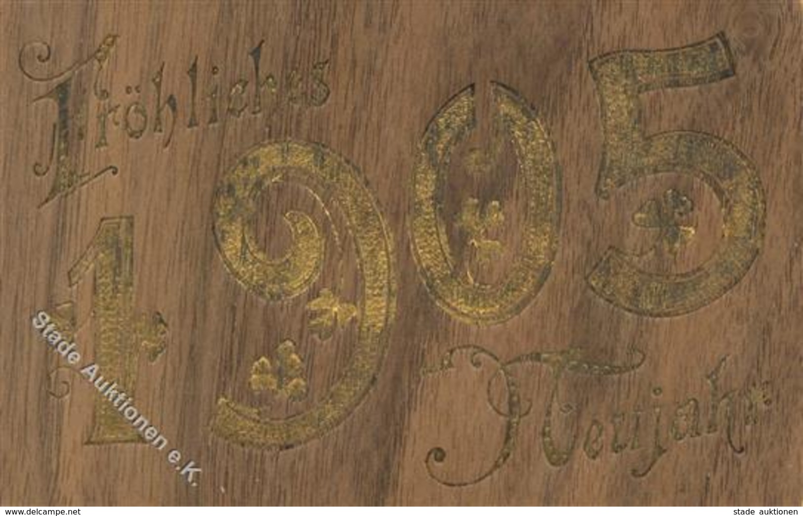 Jahreszahl 1905 Holzfunier Prägedruck I-II - Ohne Zuordnung