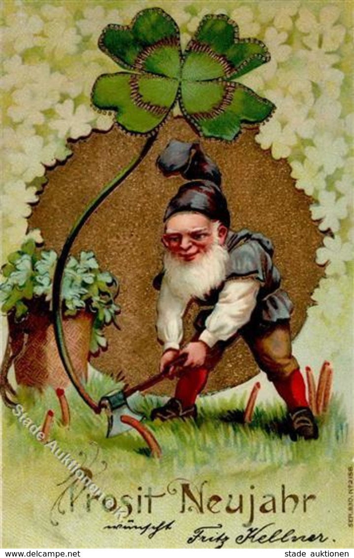 Zwerg Neujahr Prägedruck 1904 I-II Bonne Annee Lutin - Fairy Tales, Popular Stories & Legends