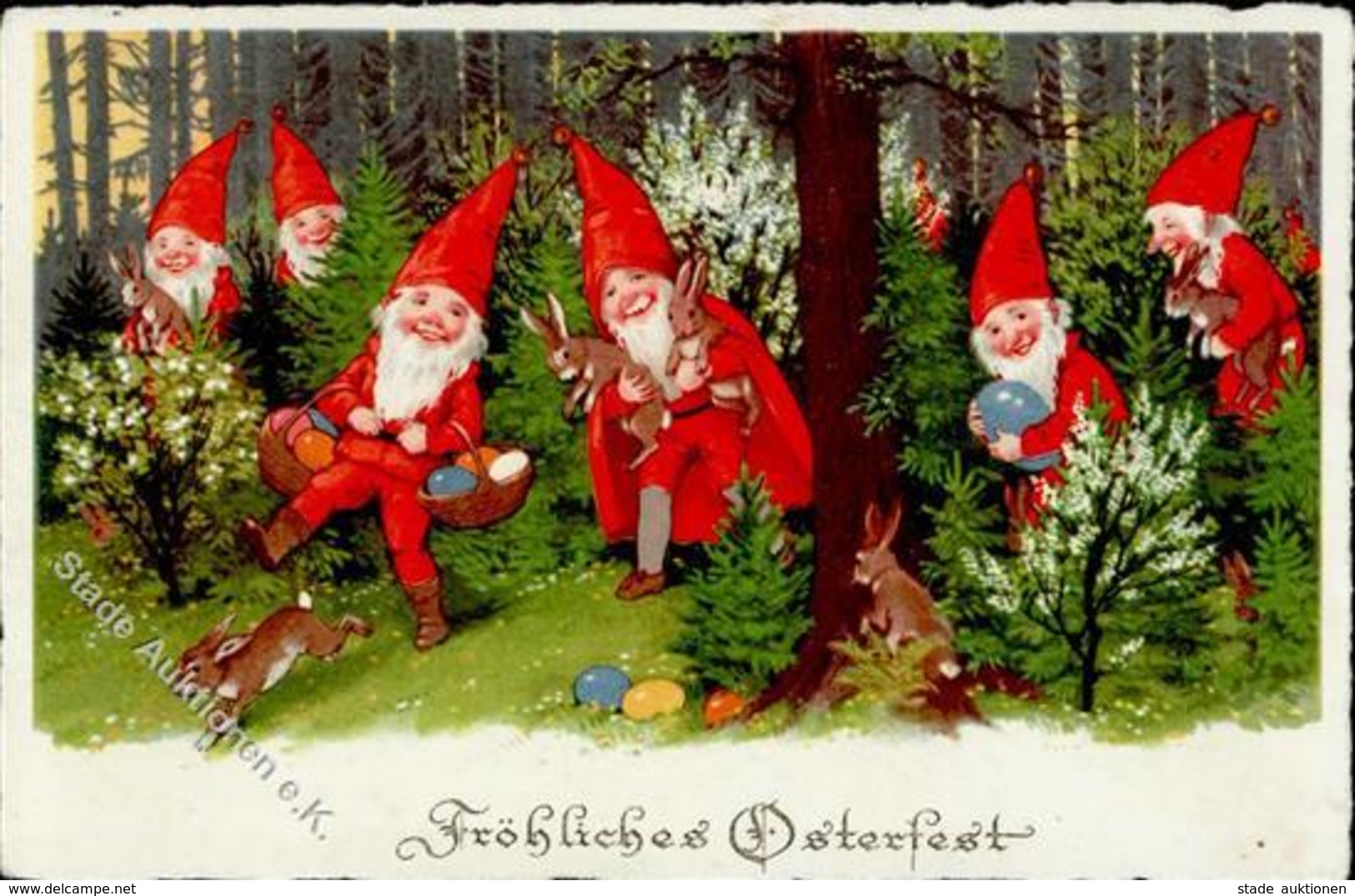 Zwerg Ostern  Künstlerkarte I-II Paques Lutin - Märchen, Sagen & Legenden