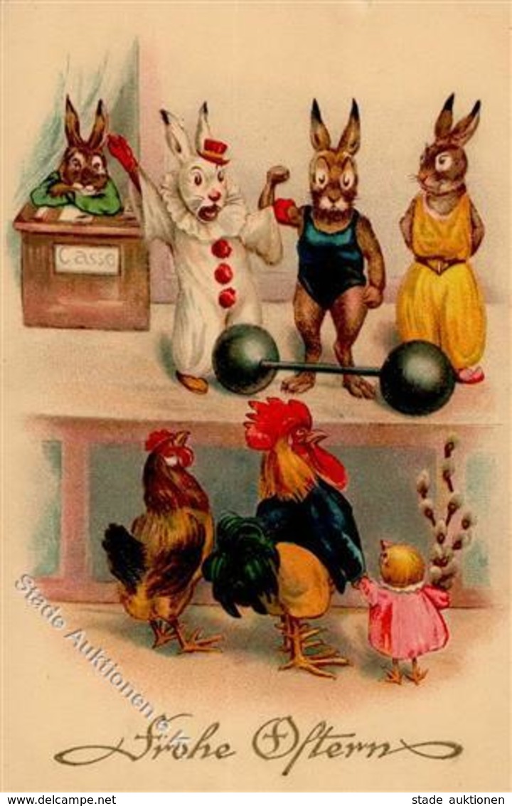 Ostern Hasen Hühner Personifiziert Zirkus I-II Paques - Ostern