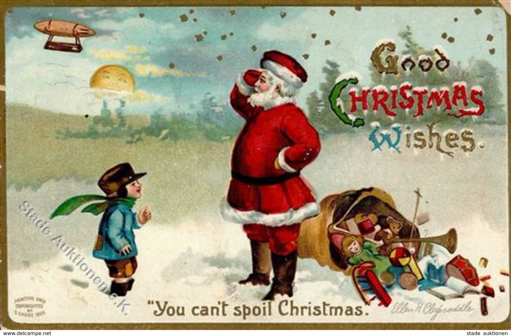Weihnachtsmann Puppe Spielzeug Kind  Prägedruck 1909 I-II Pere Noel Jouet - Santa Claus
