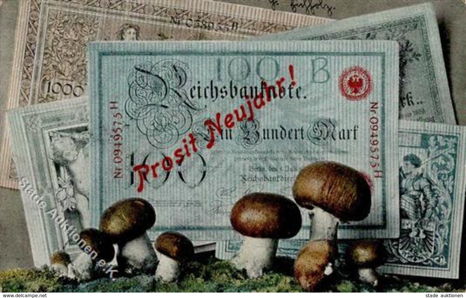 Neujahr Pilze Reichsbankbriefe 1904 I-II Bonne Annee - Anno Nuovo