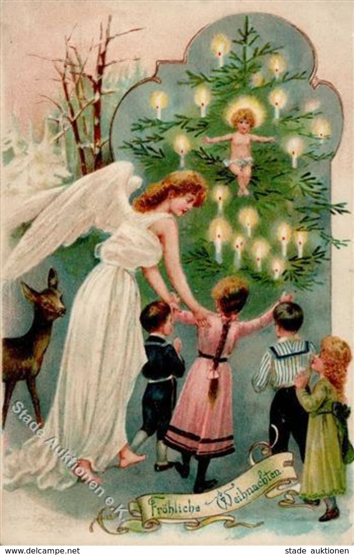 Engel Kinder Weihnachten  Prägedruck 1911 I-II Noel Ange - Angeli
