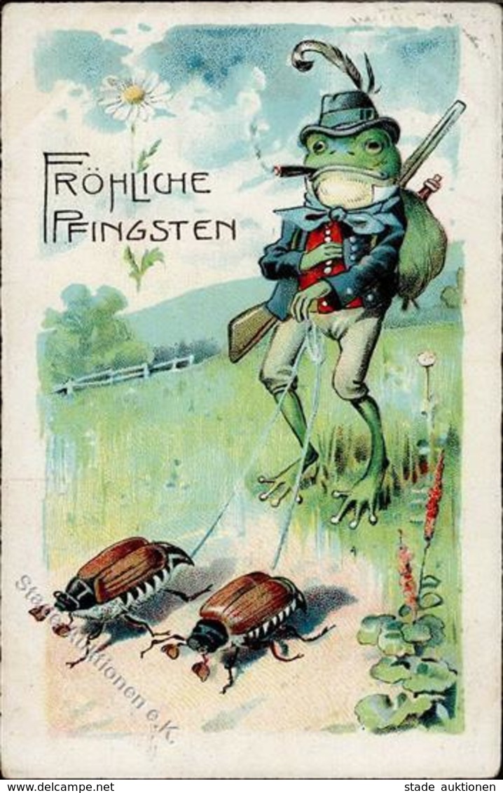 Frosch Personifiziert Maikäfer  1906 I-II (fleckig) Hanneton Grenouille - Autres & Non Classés