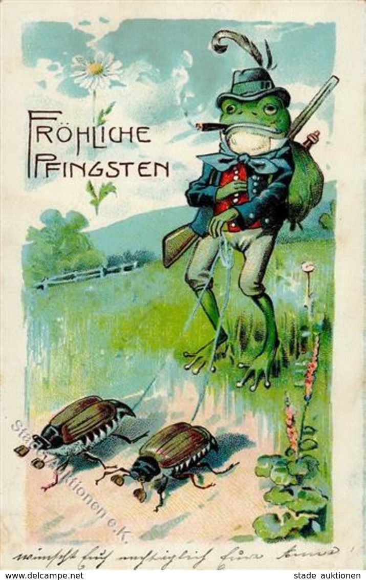 Frosch Personifiziert Maikäfer Pfingsten  1906 I-II Hanneton Grenouille - Sonstige & Ohne Zuordnung