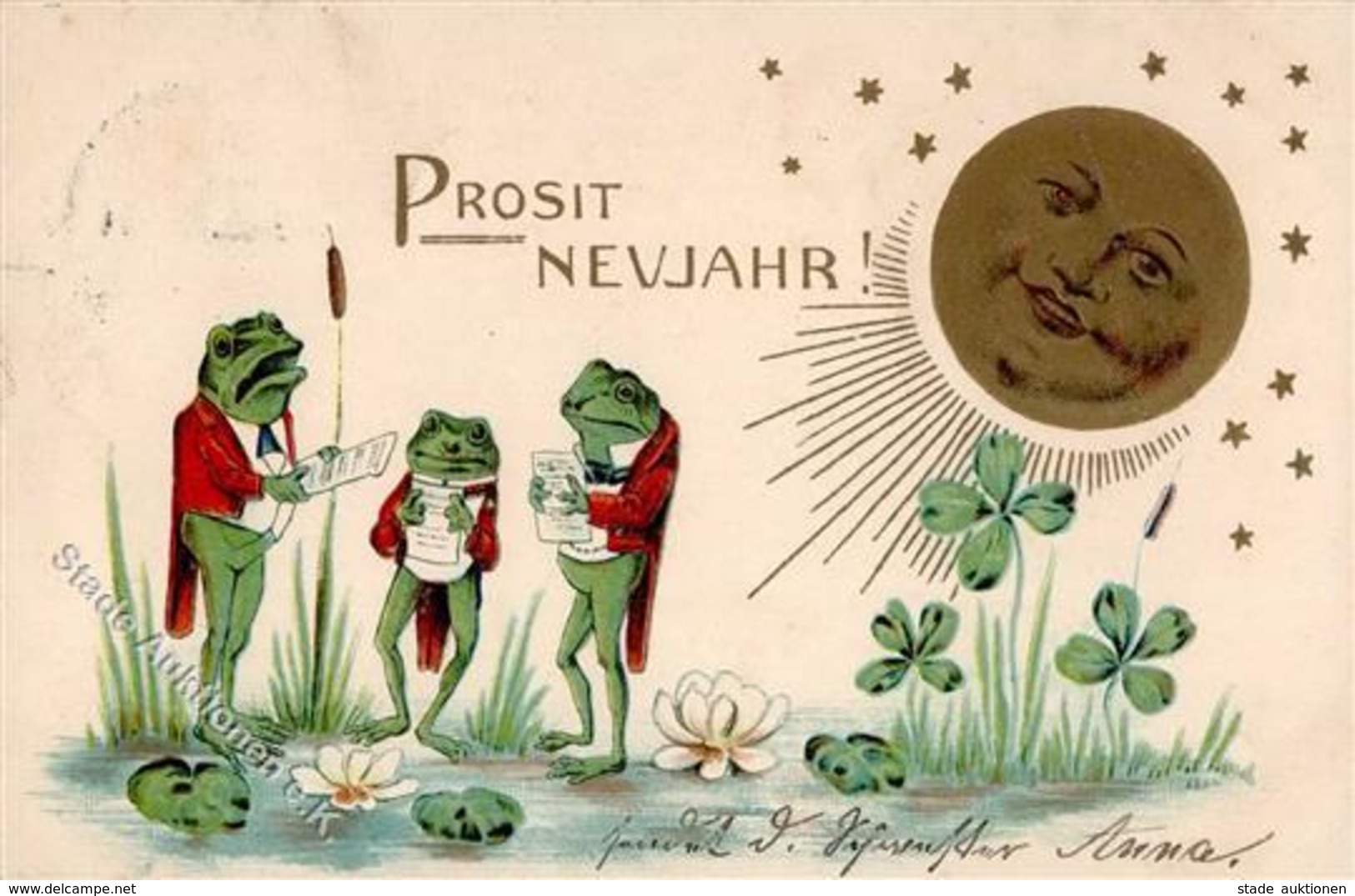 Frosch Personifiziert Neujahr  Prägedruck 1905 I-II (fleckig) Bonne Annee Grenouille - Other & Unclassified