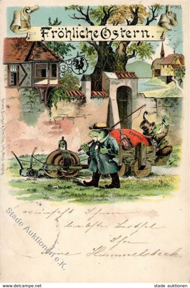 Frosch Personifiziert Ostern  1901 I-II Grenouille Paques - Autres & Non Classés