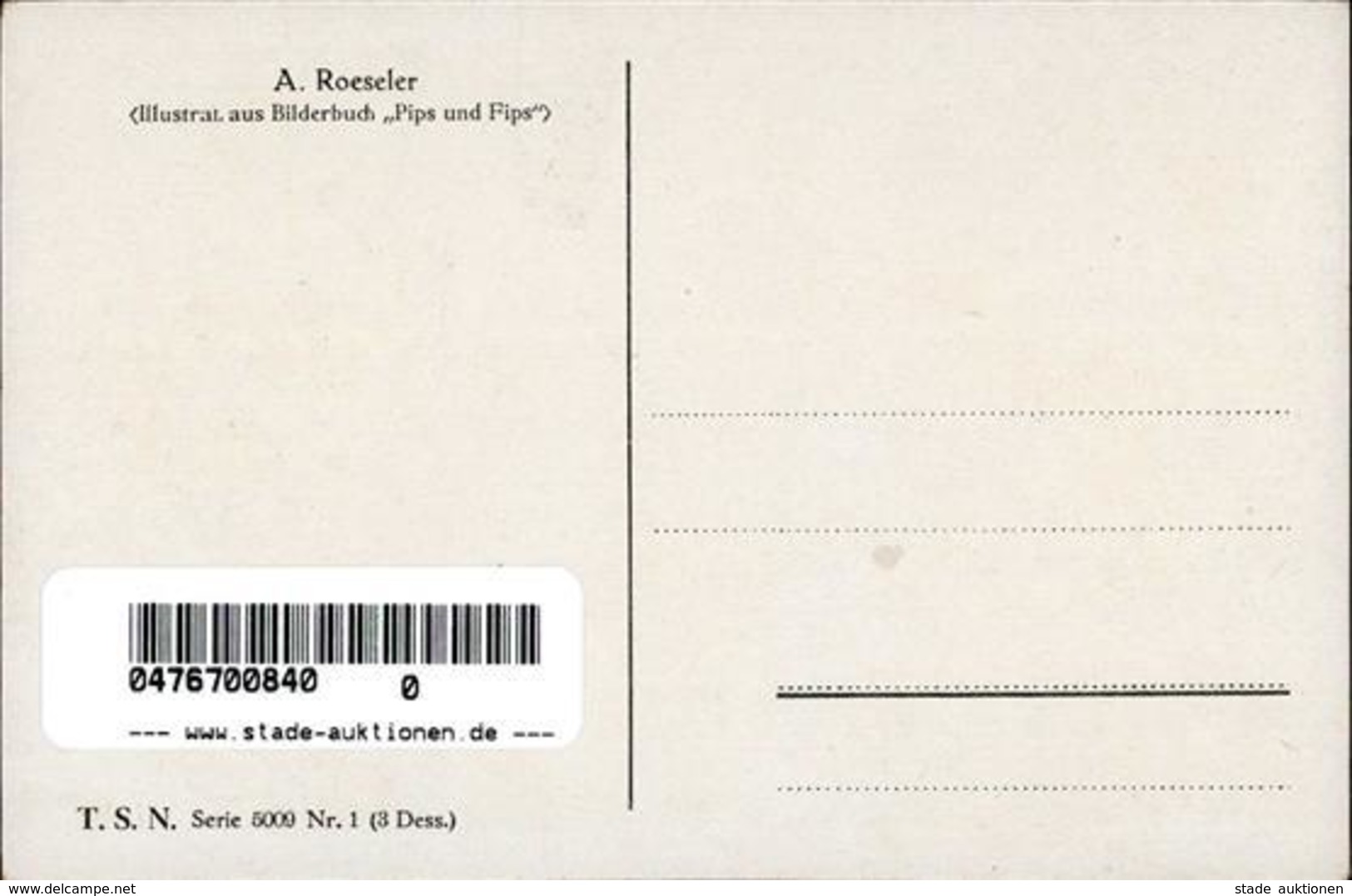 Dackel Sign. Roeseler, A. Pips Und Fips Verlag TSN 5009 Künstlerkarte I-II - Dogs