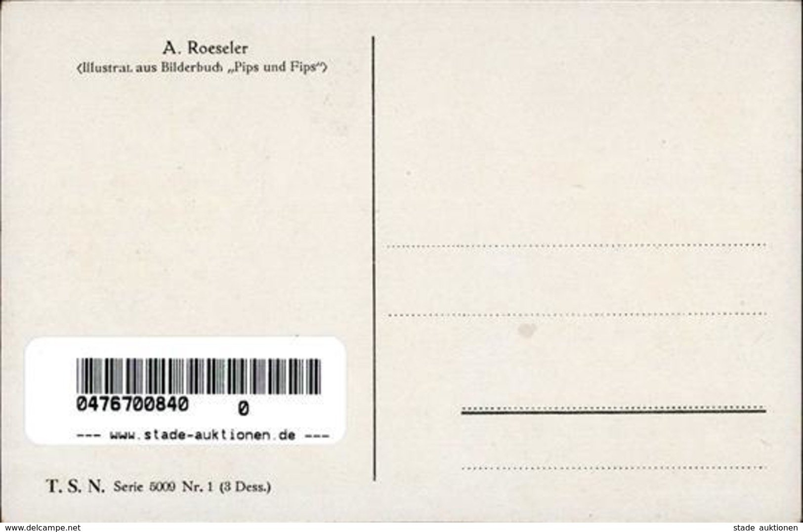 Dackel Sign. Roeseler, A. Pips Und Fips Verlag TSN 5009 Künstlerkarte I-II - Hunde