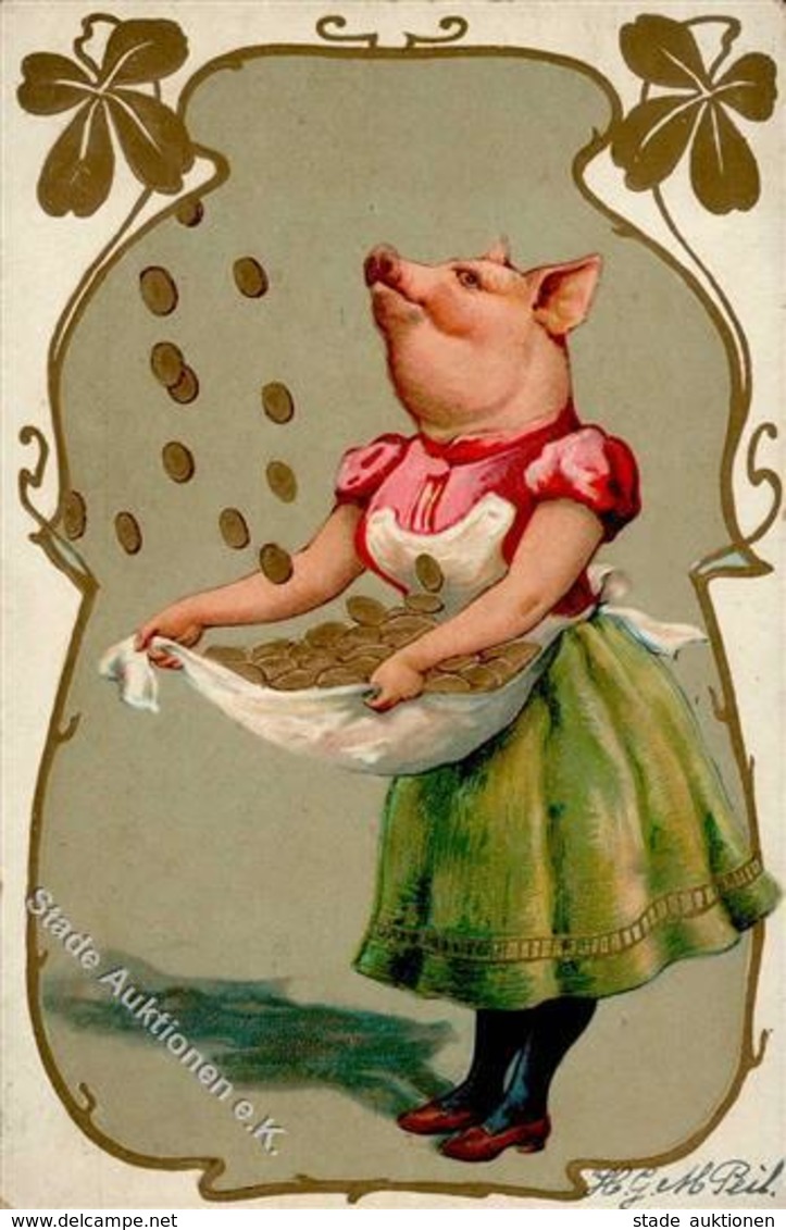 Schwein Personifiziert Geld  Prägedruck 1905 I-II Cochon Argent - Autres & Non Classés