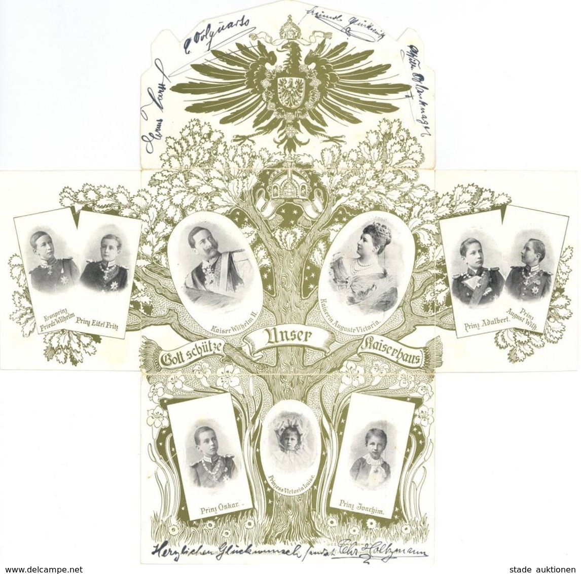 Adel Hohenzollern Das Kaiserhaus Klappkarte 1901 I-II - Histoire