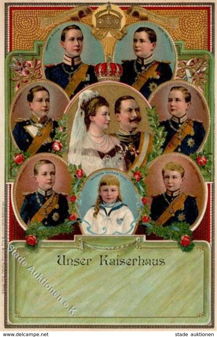 Adel Preußen Unser Kaiserhaus Prägedruck I-II - Geschichte