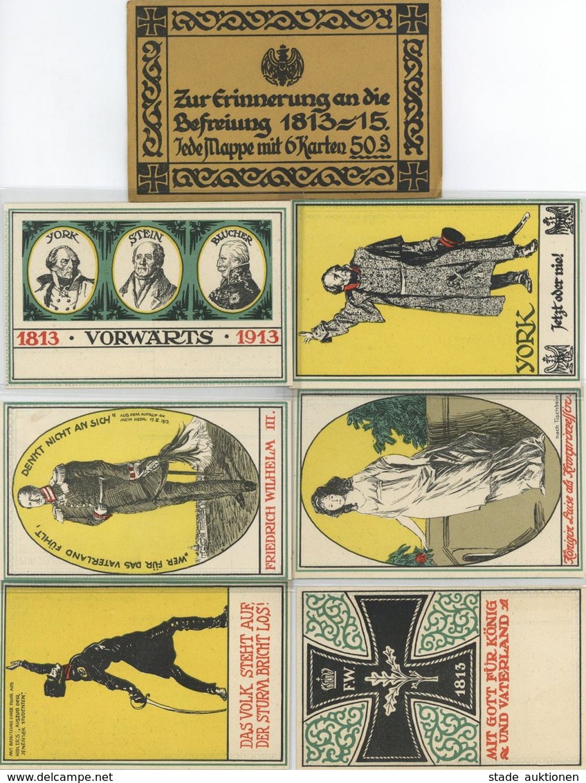 Adel Preussen 6'er Serie Zur 100 Jahrfeier Der Erhebung Preussens 1813 - 1913 Mit Original Umschlag I-II - Histoire