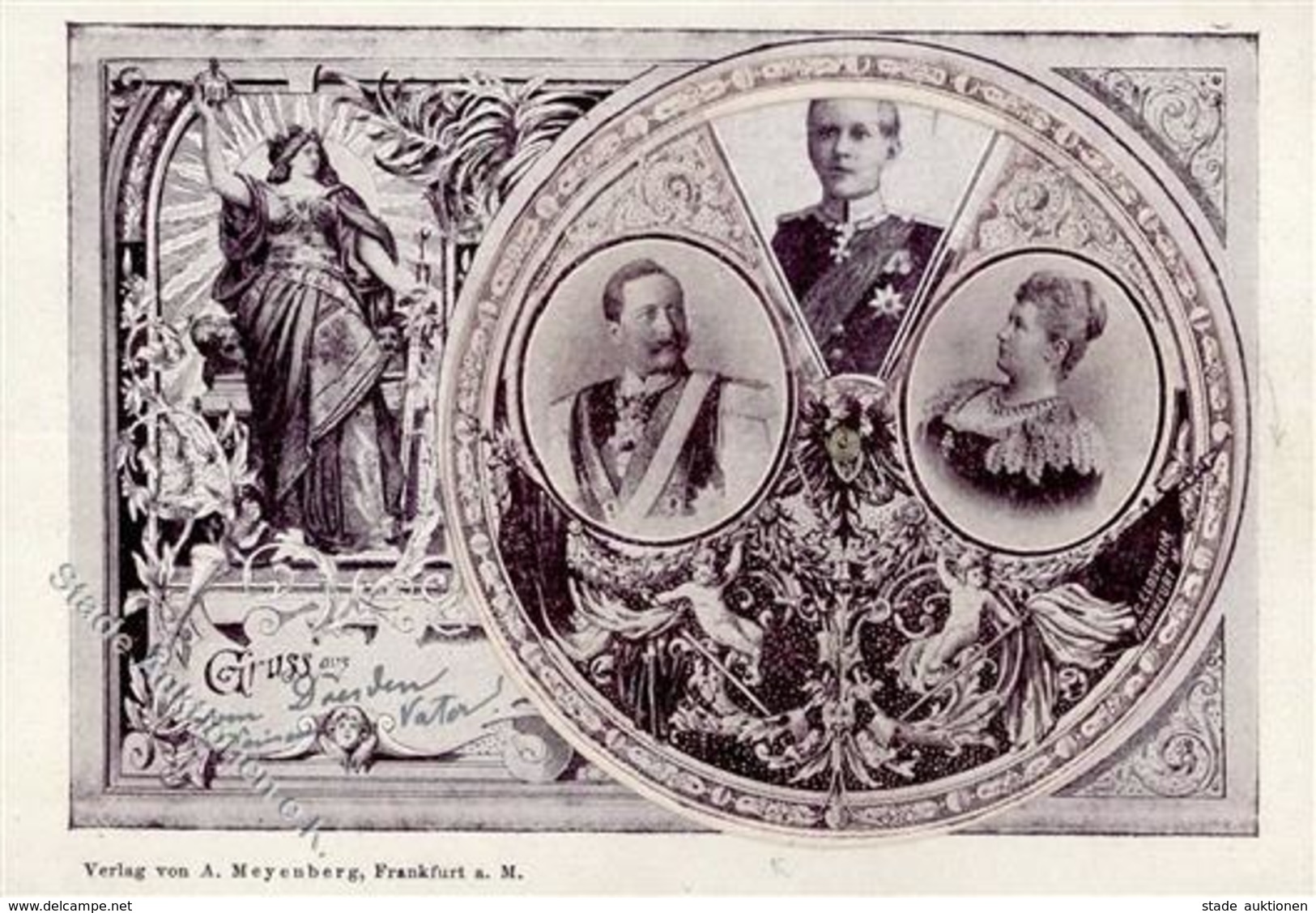 KAISER - MECHANIK-DREHKARTE Kaiserfamilie 1897 I-II - Königshäuser