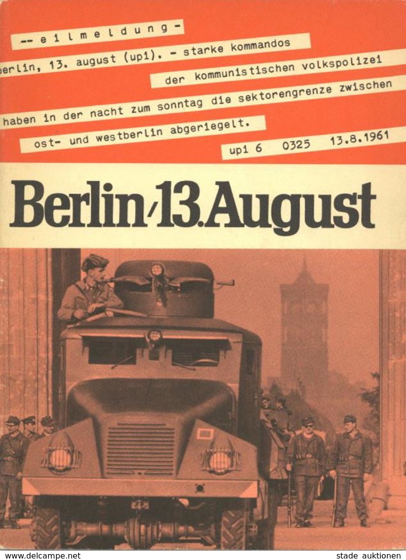 Buch Politik Berlin 13. August Sperrmaßnahmen Gegen Recht Und Menschlichkeit Hrsg. Bundesministerium Für Gesamtdeutsche  - Events