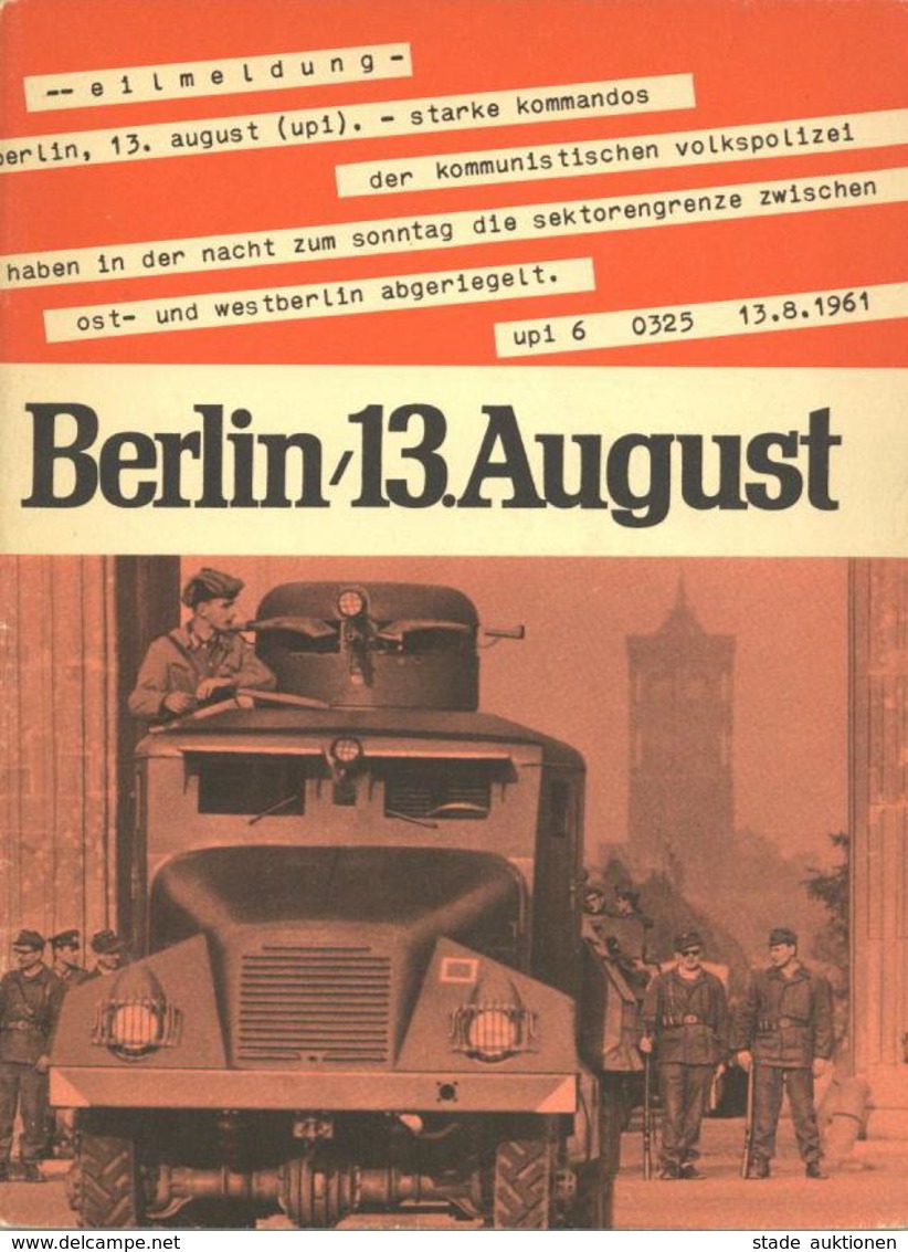 Buch Politik Berlin 13. August Sperrmaßnahmen Gegen Recht Und Menschlichkeit Hrsg. Bundesministerium Für Gesamtdeutsche  - Evènements