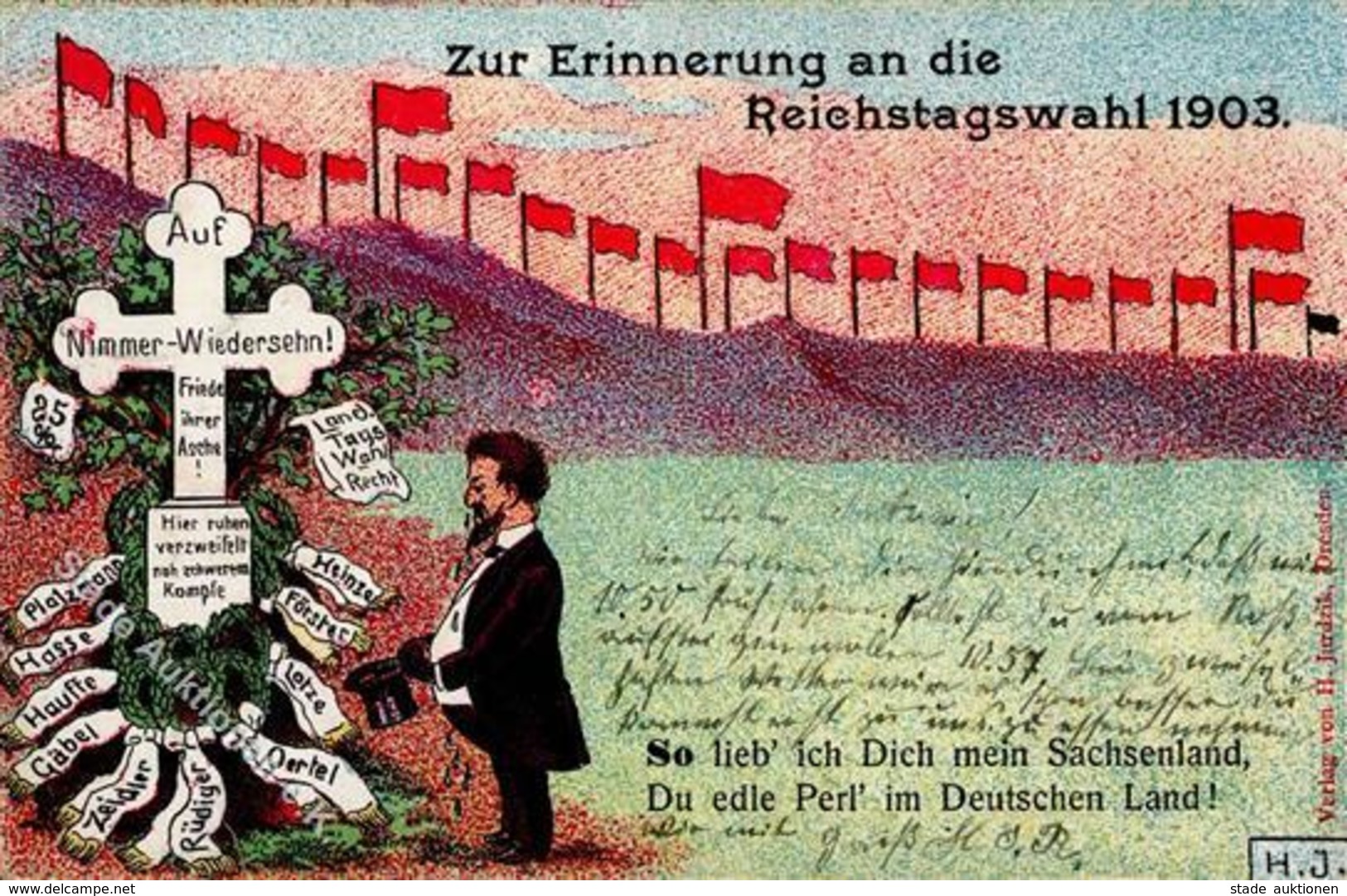 Politik Erinnerung An Die Reichstagswahl Künstlerkarte 1903 I-II - Eventi
