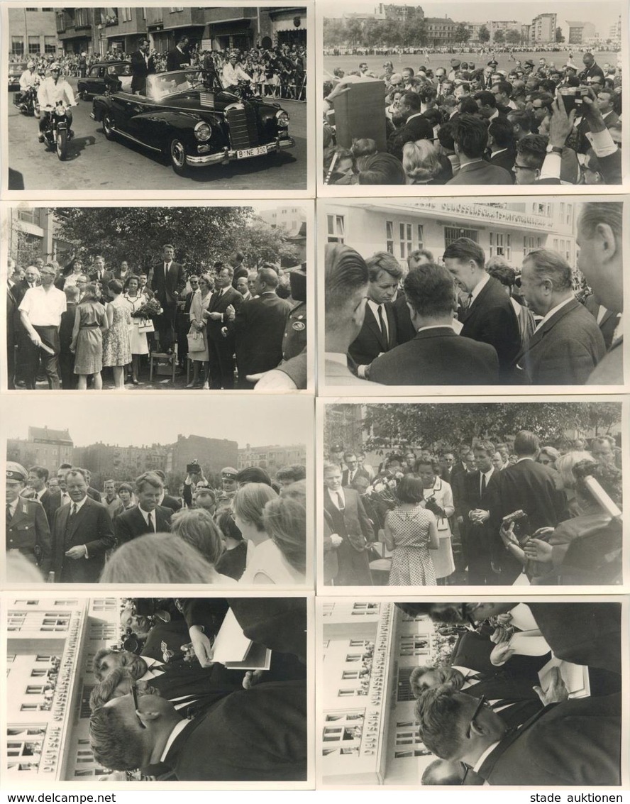 Politik Robert Kennedy 1962 In Berlin Lot Mit 24 Fotos AK-Format I- - Events