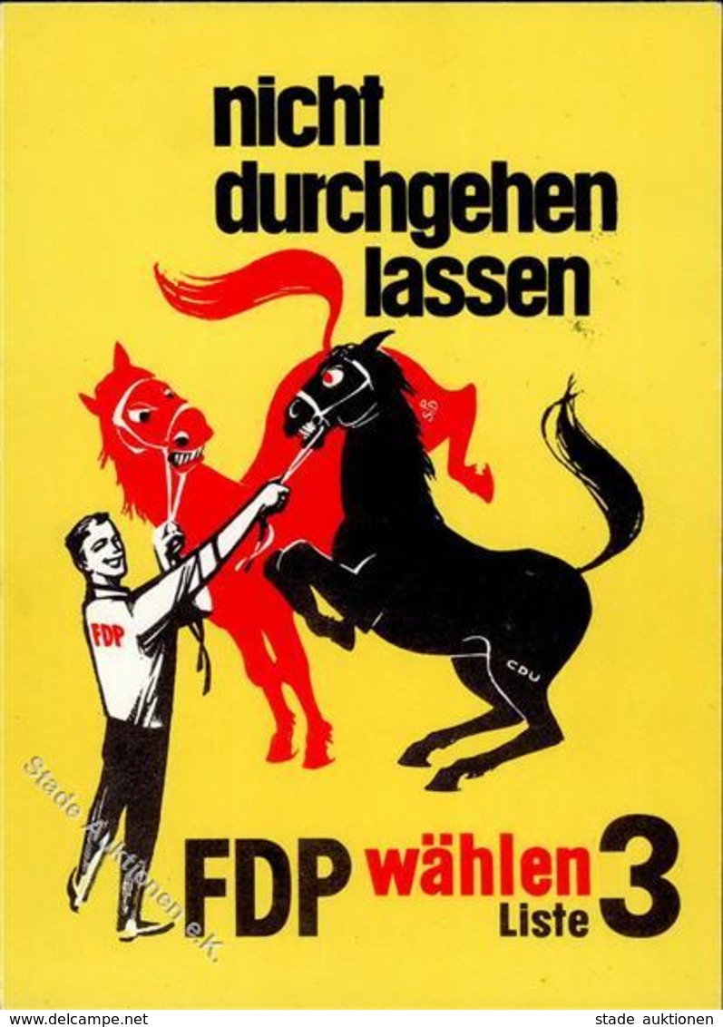 Politik Wahlwerbung FDP 1963 Künstlerkarte I-II - Events