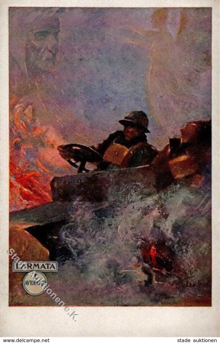 Militär Italien Autoparco 1. Armata Sign. Todeschini, Piero Künstlerkarte I-II - Uniformes